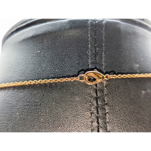 Hand-Crafted Abstract Blue Green Glass Crystal & CZ Gold Plated Chain Necklace - Picture 8 of 8